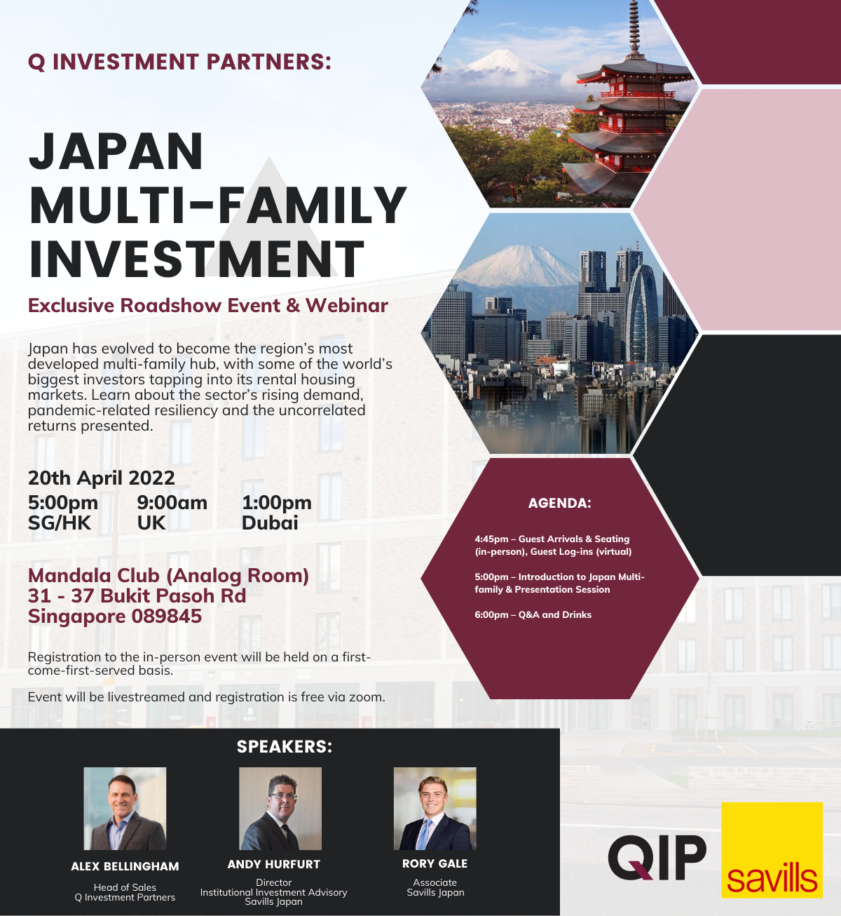 QIP and Savills Japan Multi-Family Investment: Exclusive Roadshow Event & Webinar